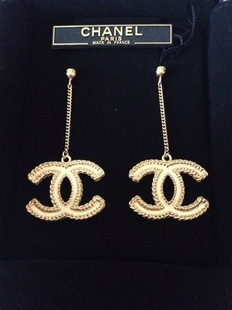 chanel logo earrings for sale|Chanel logo earrings price new.